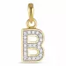 Elegant letter b zirkoon hanger in 9 karaat goud