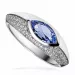 Elegant blauwe zirkoon ring in gerodineerd zilver