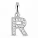 letter r zirkoon hanger in zilver