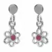 NORDAHL ANDERSEN bloem oorbellen in gerodineerd zilver roze emaille
