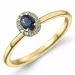 ovale saffier diamant ring in 14 karaat goud 0,25 ct 0,05 ct