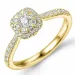 vierkant diamant ring in 14 karaat goud 0,10 ct 0,44 ct