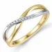 diamant ring in 14 karaat goud-en witgoud 0,04 ct