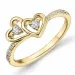 hart diamant ring in 14 karaat goud 0,178 ct