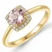 morganit diamant ring in 14 karaat goud 0,75 ct 0,10 ct