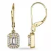 vierkant morganiet diamant oorbellen in 14 karaat goud met morganiet en diamant