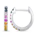 12 mm regenboogkleurige saffier creool in 14 karaat witgoud met saffier 