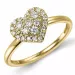 Hart diamant ring in 14 karaat goud 0,22 ct