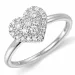 hart diamant ring in 14 karaat witgoud 0,22 ct