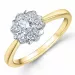 bloem diamant ring in 14 karaat goud-en witgoud 0,20 ct 0,20 ct