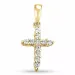 kruis diamant hanger in 14 caraat goud 0,09 ct