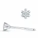 2 x 0,07 ct diamant solitaire oorbel in 14 karaat witgoud met diamant 