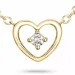 42 cm hart Diamanten hanger met ketting in 14 caraat goud 0,05 ct