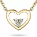 42 cm hart Diamanten hanger met ketting in 14 caraat goud 0,05 ct