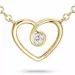 42 cm hart Diamanten hanger met ketting in 14 caraat goud 0,05 ct