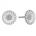 11 mm Kranz en Ziegler margriet oorbellen in zilver witte emaille