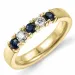 krachtige blauwe saffier mémoire ring in 14 karaat goud 2 x 0,10 ct 0,40 ct
