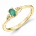 smaragd diamant ring in 14 karaat goud 0,25 ct 0,008 ct