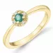 smaragd diamant ring in 14 karaat goud 0,133 ct 0,02 ct