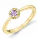 pink saffier diamant ring in 14 karaat goud 0,147 ct 0,02 ct