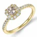 vierkant morganiet briljant ring in 14 karaat goud 0,22 ct 0,246 ct