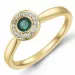rond smaragd briljant ring in 14 karaat goud 0,22 ct 0,136 ct