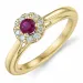 robijn diamant ring in 14 karaat goud 0,306 ct 0,15 ct