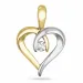 hart diamant hanger in 14 caraat goud-en witgoud 0,04 ct