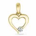 hart diamant hanger in 14 caraat goud 0,04 ct