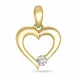 hart diamant hanger in 14 caraat goud 0,04 ct