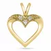 hart diamant hanger in 14 caraat goud 0,041 ct