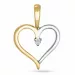 hart diamant hanger in 14 caraat goud-en witgoud 0,008 ct