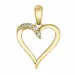 hart diamant hanger in 14 caraat goud 0,054 ct