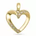 hart diamant hanger in 14 caraat goud 0,064 ct