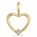 hart diamant hanger in 14 caraat goud 0,013 ct