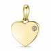 hart diamant hanger in 14 caraat goud 0,01 ct