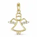 engel diamant hanger in 14 caraat goud 0,036 ct