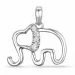 olifant diamant hanger in 14 caraat witgoud 0,047 ct