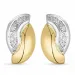 diamant oorbellen in 14 karaat goud en witgoud met diamant 