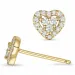 hart diamant oorsteker in 14 karaat goud met diamant 