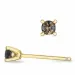 2 x 0,10 ct kwarts solitaire oorbel in 14 karaat goud met rookkleurige kwarts