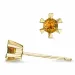 2 x 0,10 ct citrien solitaire oorbel in 14 karaat goud met citrien 