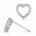hart oorsteker in 14 karaat witgoud met diamant 