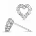 hart oorsteker in 14 karaat witgoud met diamant 