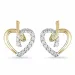 hart diamant oorsteker in 14 karaat goud en witgoud met diamant 