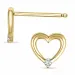hart briljant oorbellen in 14 karaat goud met diamant 