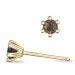2 x 0,19 ct rookkleurig kwarts solitaire oorbel in 14 karaat goud met rookkleurige kwarts