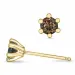 2 x 0,25 ct rookkleurig kwarts solitaire oorbel in 14 karaat goud met rookkleurige kwarts