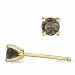 2 x 0,19 ct rookkleurig kwarts solitaire oorbel in 14 karaat goud met rookkleurige kwarts