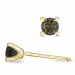 2 x 0,25 ct rookkleurig kwarts solitaire oorbel in 14 karaat goud met rookkleurige kwarts